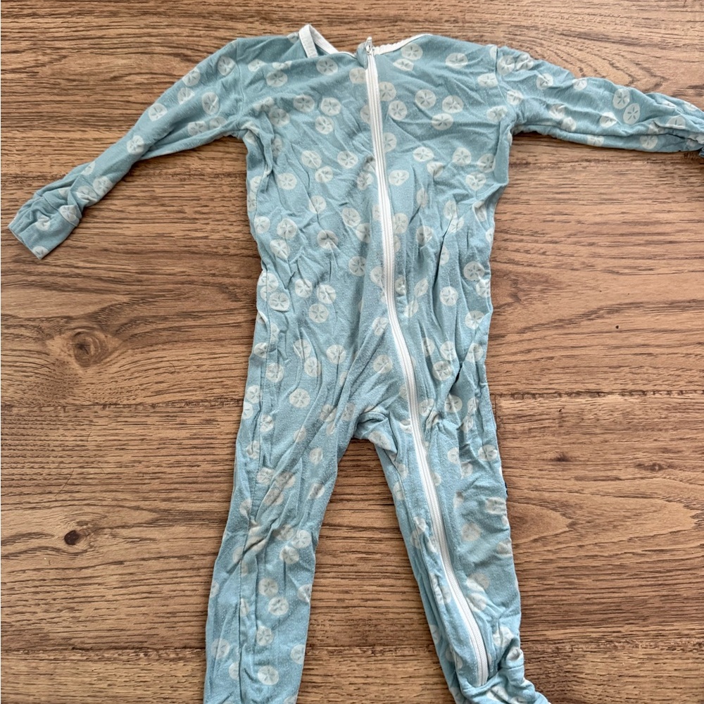 Kickee Pants Light Blue Printed Zipper Footie